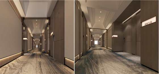 GLM Decorative Hotel Wall Panels Veneered Lacquered Wood For Corridor Lounge Area